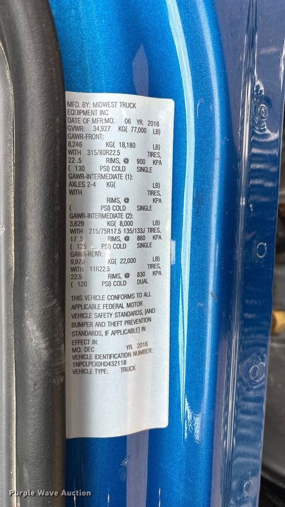 image for item FB3567 2017 Peterbilt 567 dump truck