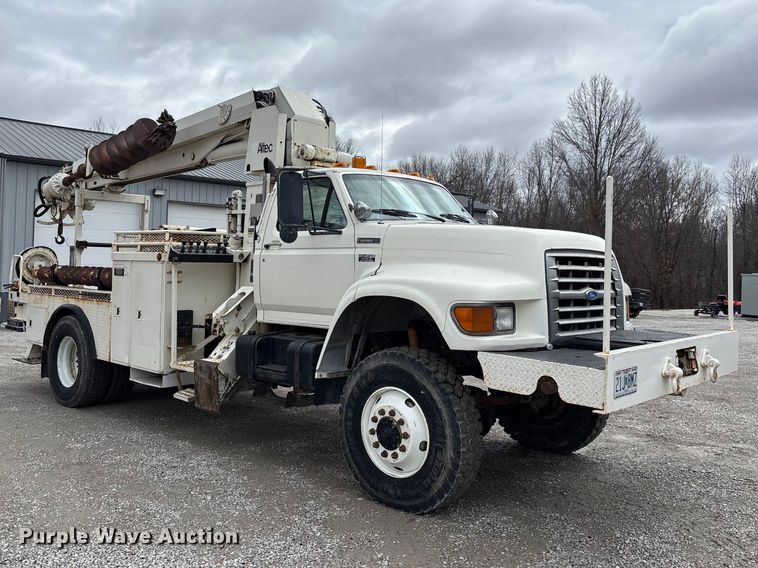 image for item FB3576 1997 Ford F800 digger derrick truck