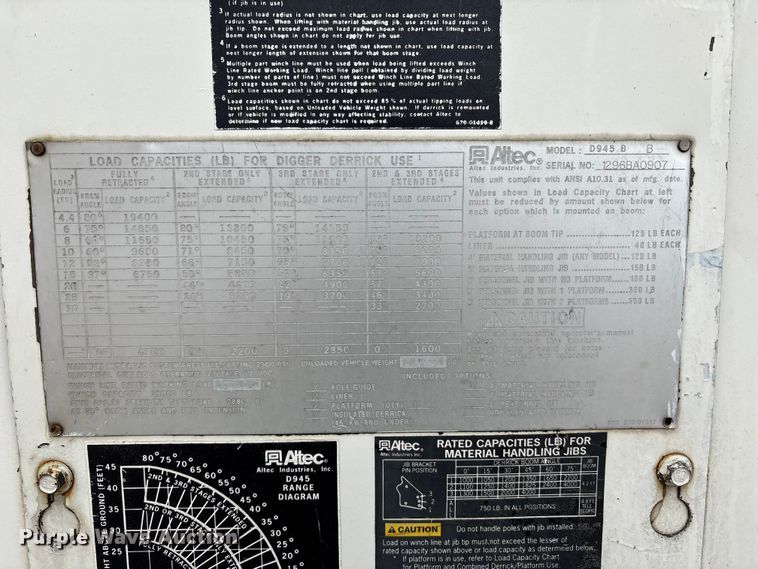 image for item FB3576 1997 Ford F800 digger derrick truck