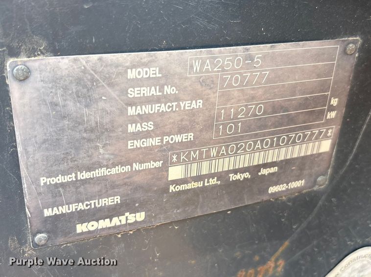 image for item FC2028 2005 Komatsu WA-250-5 wheel loader
