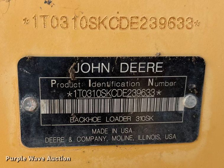 image for item FC2044 2013 John Deere 310SK backhoe