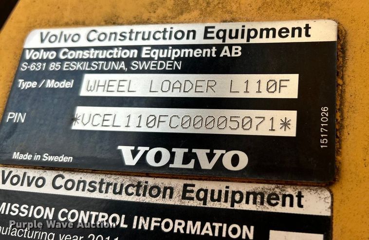 image for item FC5076 2011 Volvo L110F wheel loader