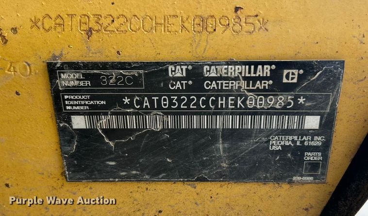 image for item FC5077 2005 Caterpillar 322C L excavator