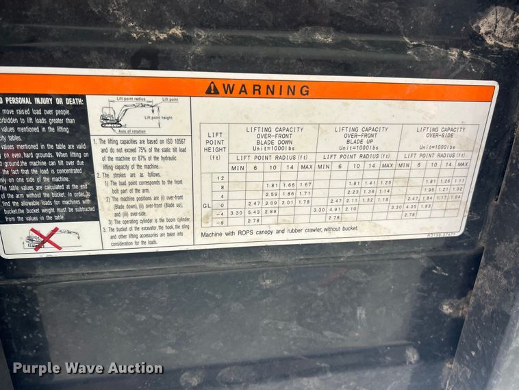 image for item FC5138 2016 Kubota KX040-4 mini excavator