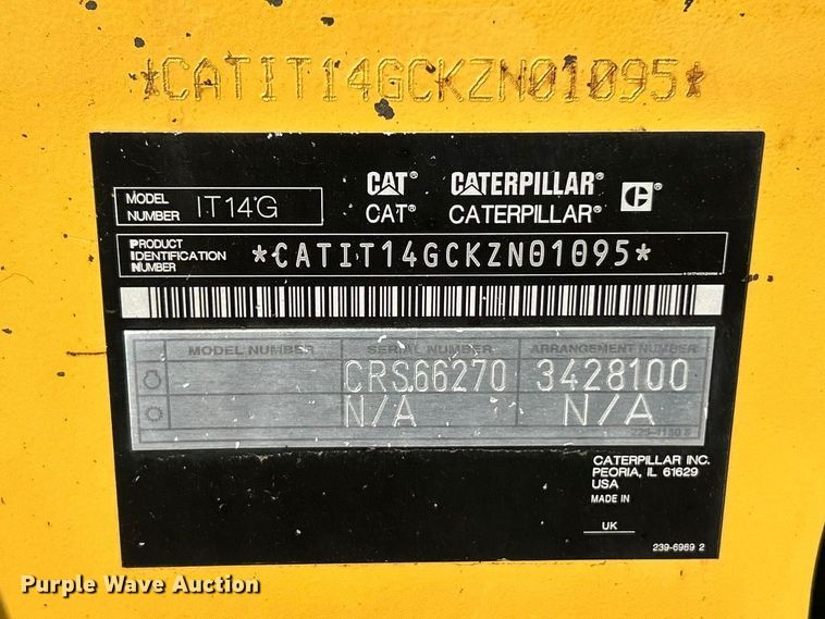 image for item FC5169 2012 Caterpillar IT14G wheel loader
