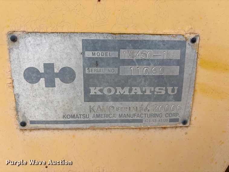 image for item FG2730 1988 Komatsu WA450-1L wheel loader