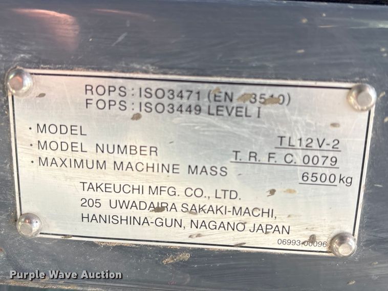 image for item FG2768 Takeuchi TL12V2 tracked skid steer loader