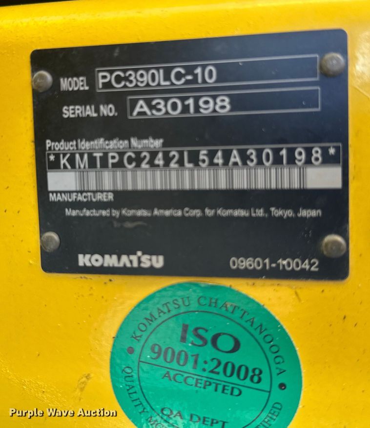 image for item FK1606 2014 Komatsu PC390LC-10 excavator