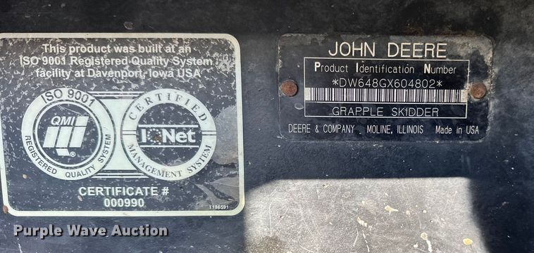 image for item FK1610 2006 John Deere 648GIII skidder