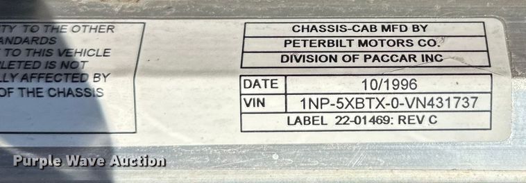 image for item FK1631 1997 Peterbilt 379 grapple crane truck