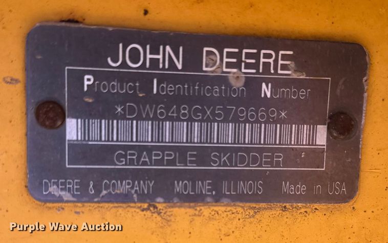 image for item FK1637 2001 John Deere 648GIII skidder