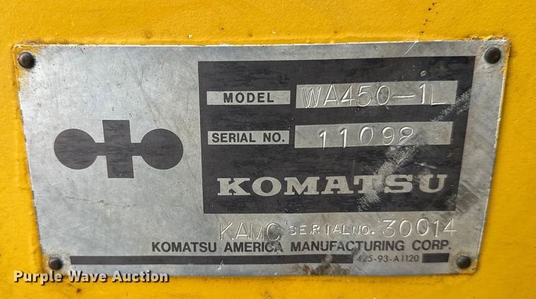 image for item FK1674 1988 Komatsu WA450-1 wheel loader