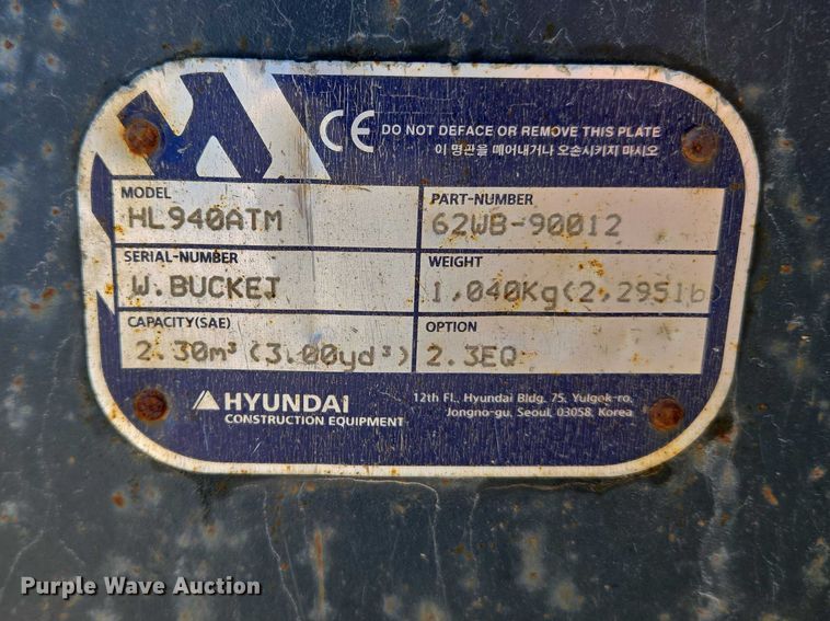 image for item YA1848 Hyundai HL940A XT high lift wheel loader