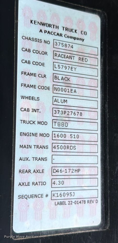 image for item YA2149 2024 Kenworth T880 dump truck