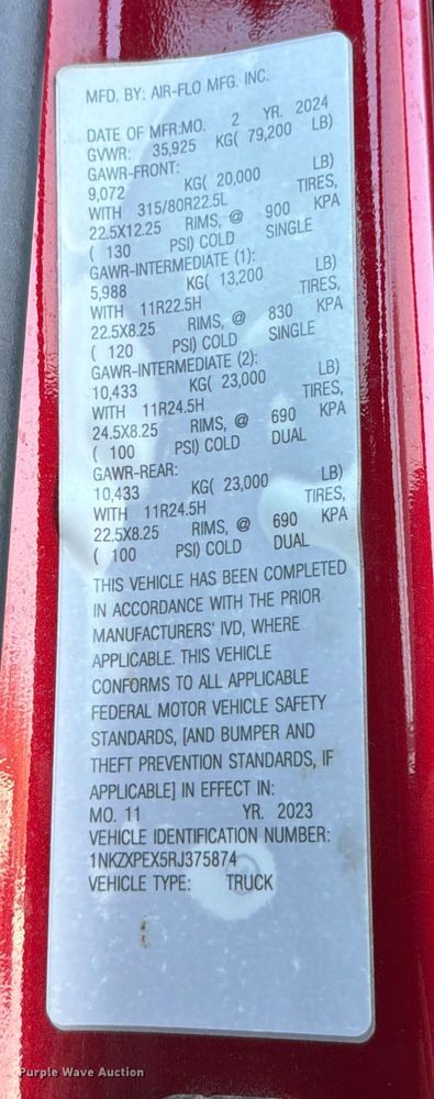 image for item YA2149 2024 Kenworth T880 dump truck