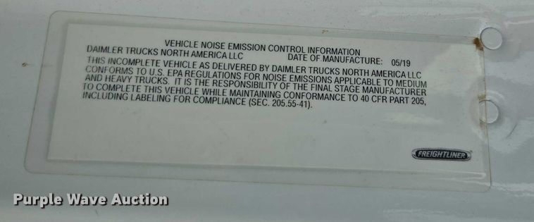 image for item YA2190 2020 Freightliner 114SD crane truck