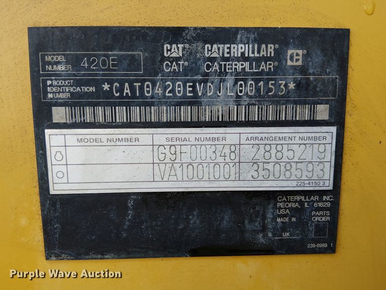 image for item YA2464 2010 Caterpillar 420E backhoe