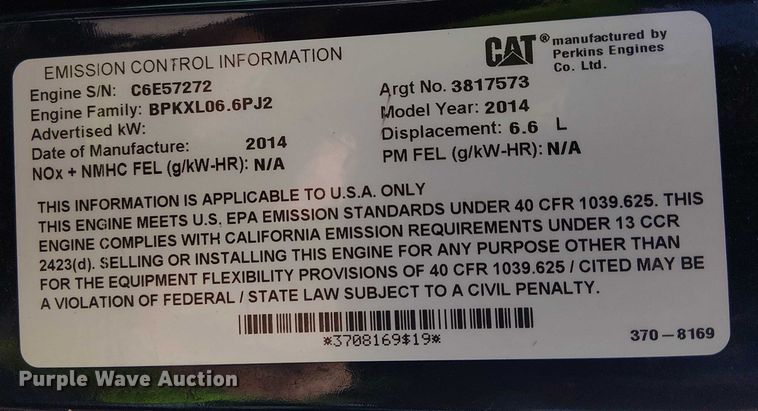 image for item YA2465 2015 Caterpillar M322D wheeled excavator