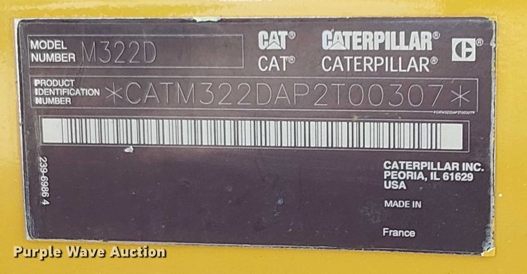 image for item YA2465 2015 Caterpillar M322D wheeled excavator