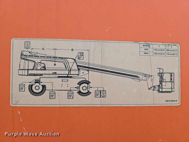 image for item YA2640 2019 JLG 660SJ boom lift