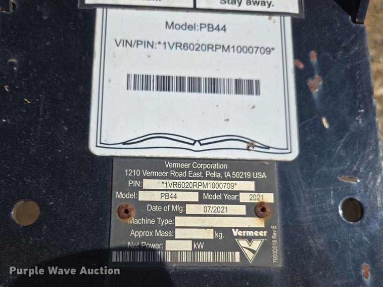 image for item YA2704 2021 Vermeer PTX42 trencher