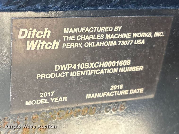 image for item YA2707 2017 Ditch Witch 410SX trencher
