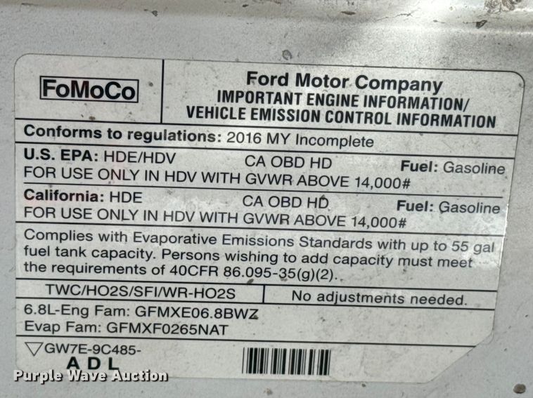 image for item DR1007 2016 Ford E450 shuttle bus