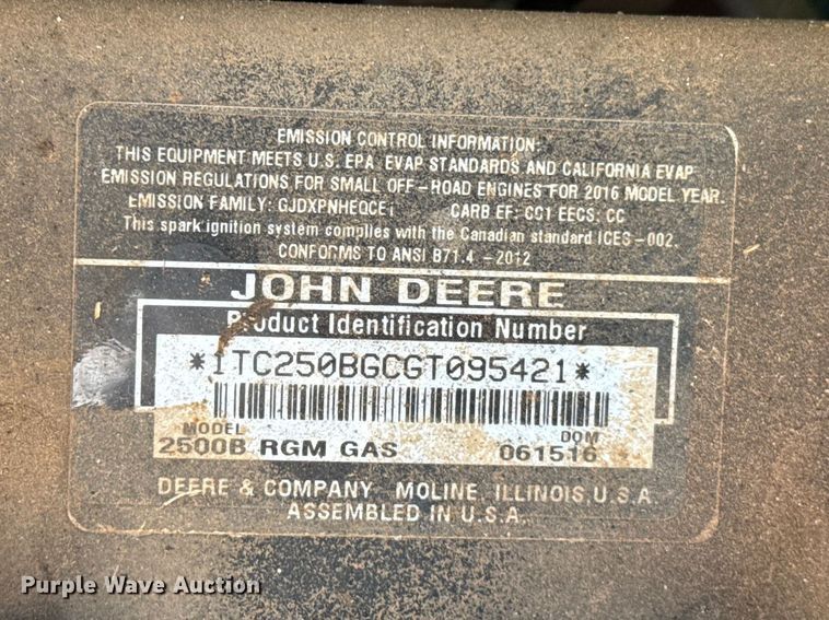 image for item DR1013 John Deere 2500B reel mower