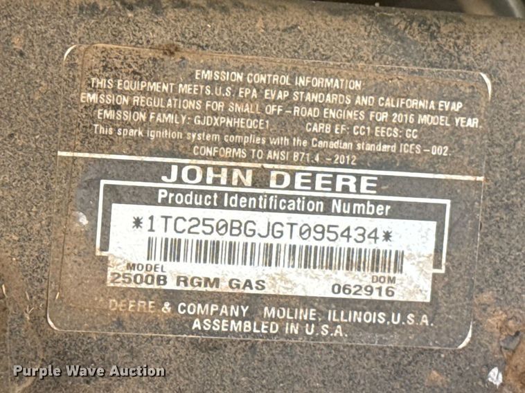 image for item DR1014 John Deere 2500B reel mower