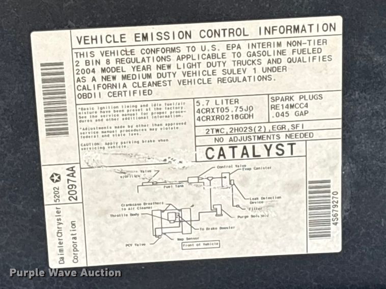 image for item DT2855 2004 Dodge Ram 1500 Ext. Cab pickup truck