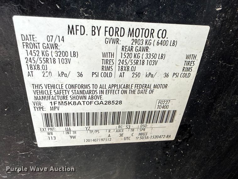 image for item DZ5277 2015 Ford Explorer Police Interceptor SUV