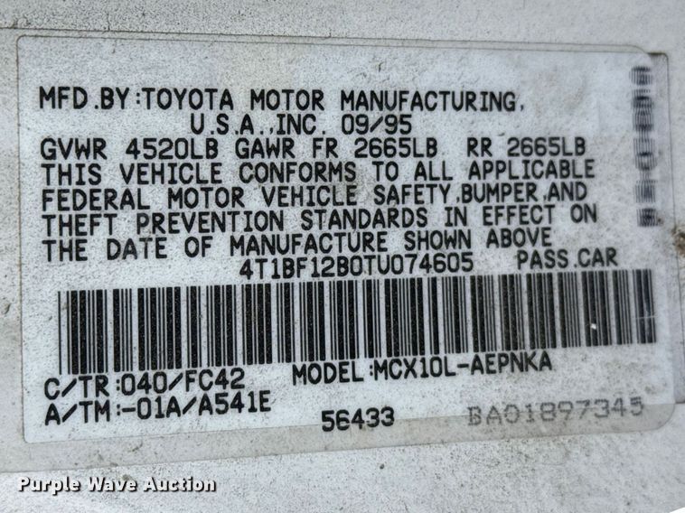 image for item DZ5293 1996 Toyota Avalon 