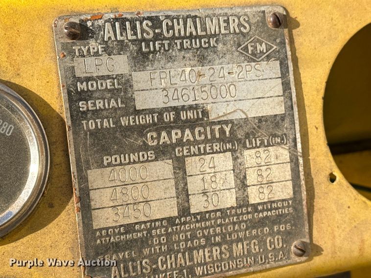 image for item DZ5316 Allis Chalmers FPL40-24-2PS forklift