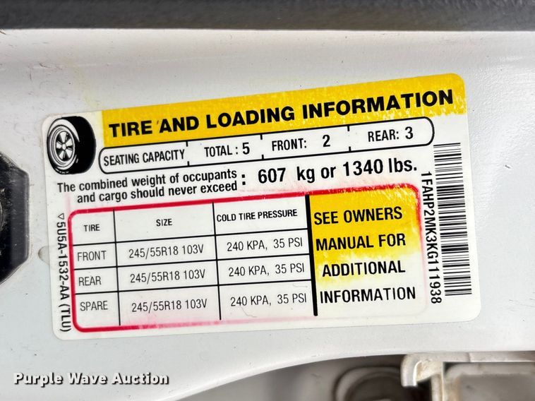 image for item EA4518 2019 Ford Taurus Police 
