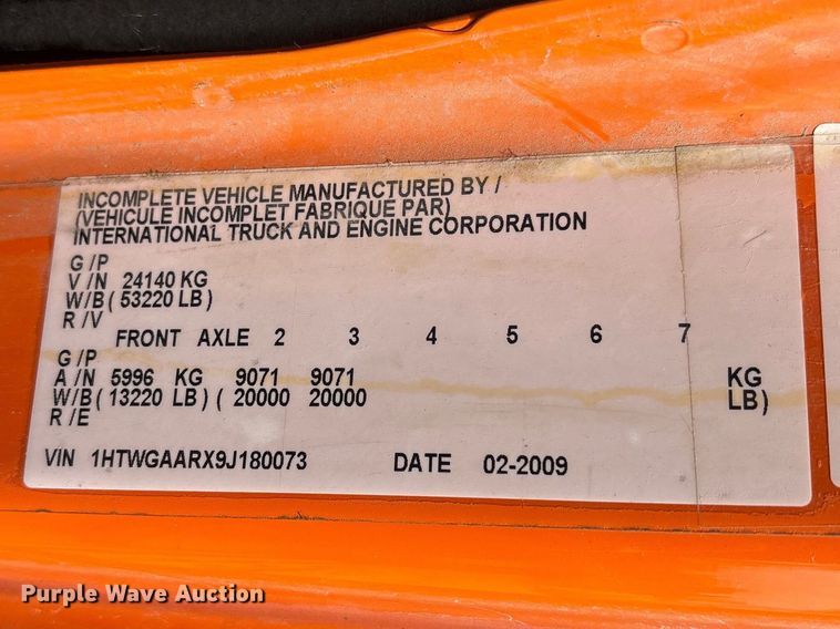 image for item EA4545 2009 International 7400 dump truck