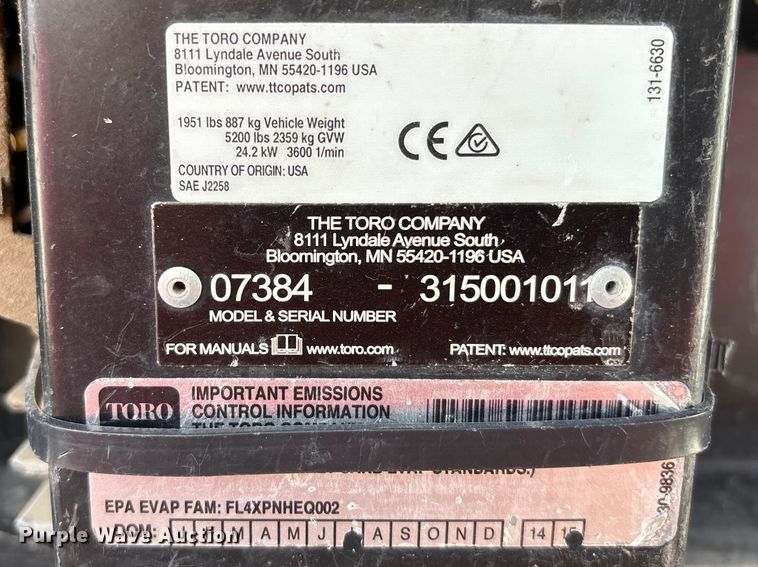 image for item EA4546 2015 Toro Workman HDX utility vehicle