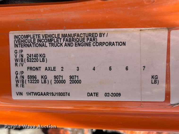 image for item EA4549 2009 International WorkStar dump truck