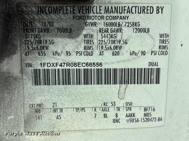 image for item EA4551 2008 Ford F450 Super Duty dump truck