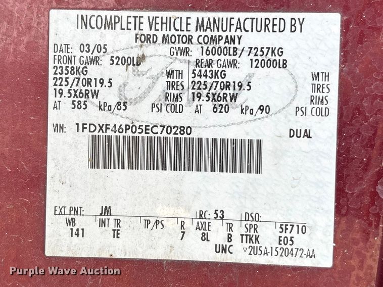 image for item EA4552 2005 Ford F450 Super Duty utility / service truck