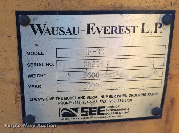 image for item EG2740 2009 Wausau MP-3D snow blower