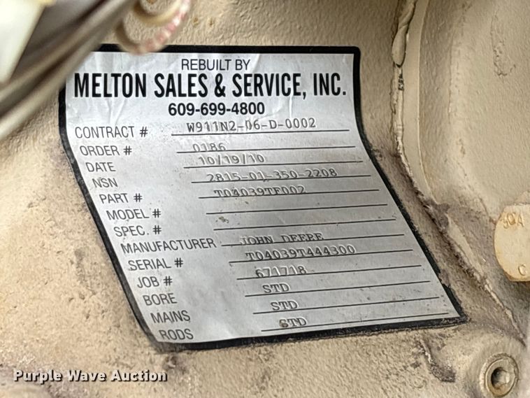 image for item EN5996 U.S. Department of Defense MEP-805A generator