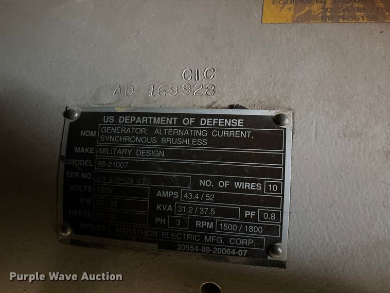 image for item EN5996 U.S. Department of Defense MEP-805A generator