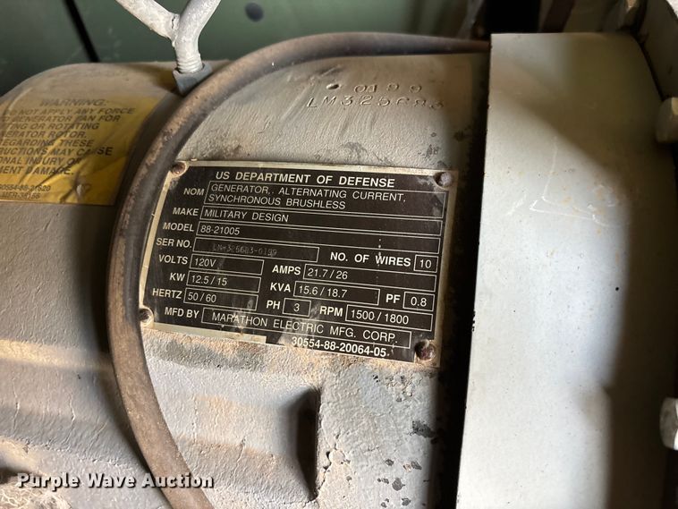 image for item EN5997 US Department of Defense MEP-804A generator