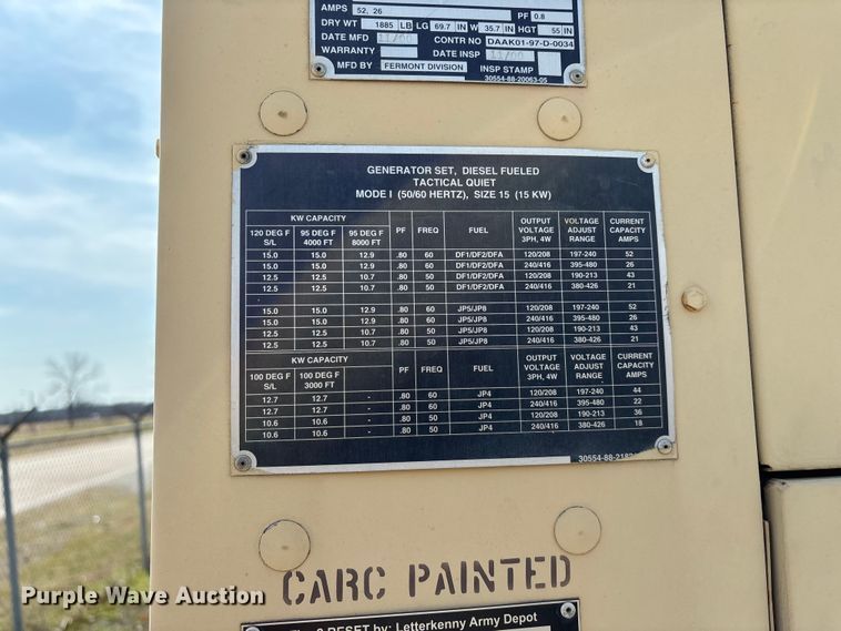 image for item EN5998 U.S Department of Defense MEP-804A generator