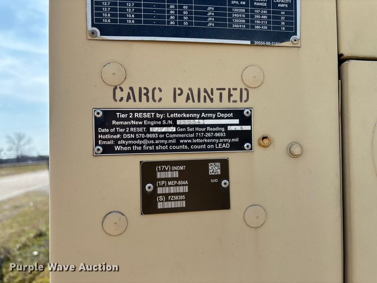 image for item EN5998 U.S Department of Defense MEP-804A generator