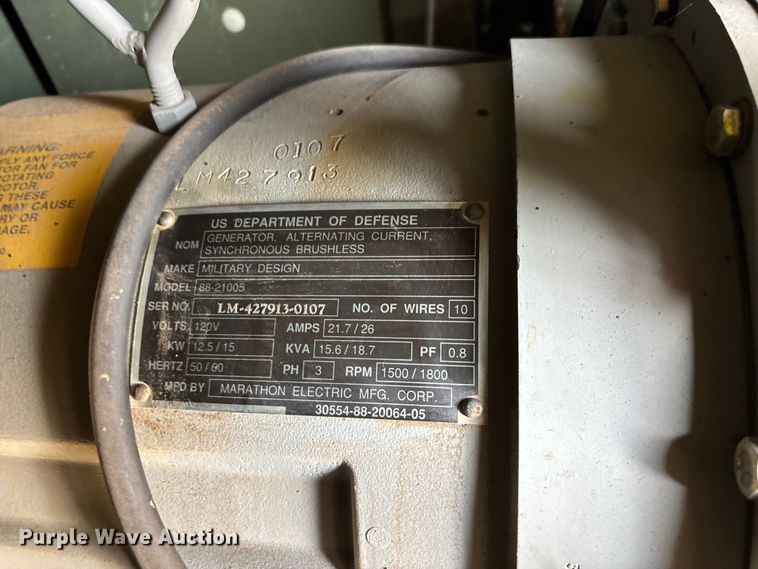 image for item EN5999 U.S Department of Defense MEP-804A  generator