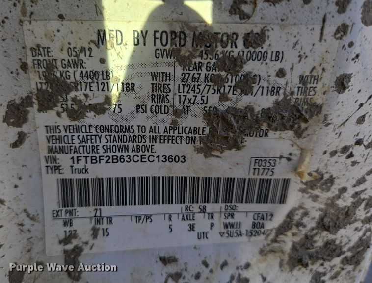 image for item ES2963 2012 Ford F250 Super Duty pickup truck