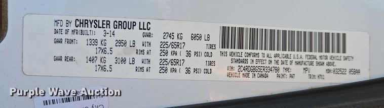 image for item ES2964 2014 Dodge Grand Caravan handicap accessible van