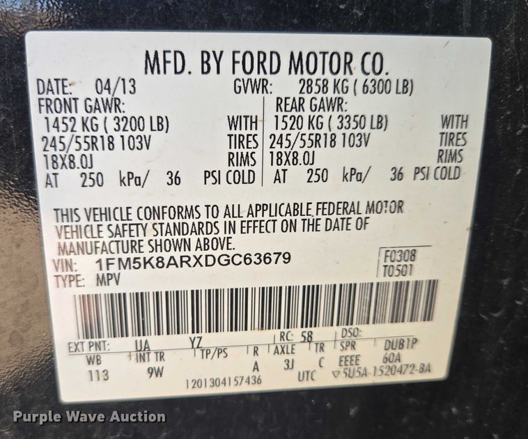 image for item ES2971 2013 Ford Explorer Police Interceptor SUV