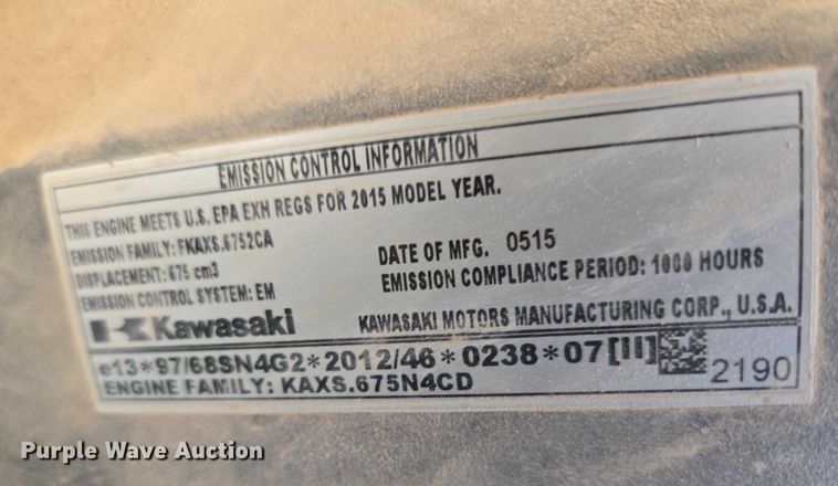 image for item ES2975 2015 John Deere TX Gator utility vehicle